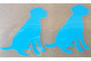 2 Buegelpailletten Hund(2) Neon blau